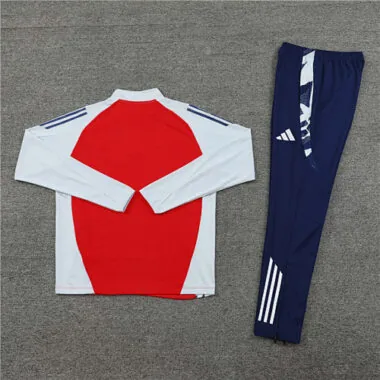 24-25 Arsenal red with white half zipper training tracksuit size S-2XL