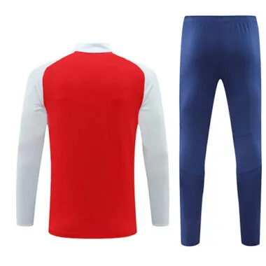 24-25 Arsenal red with white half zipper training tracksuit size S-2XL
