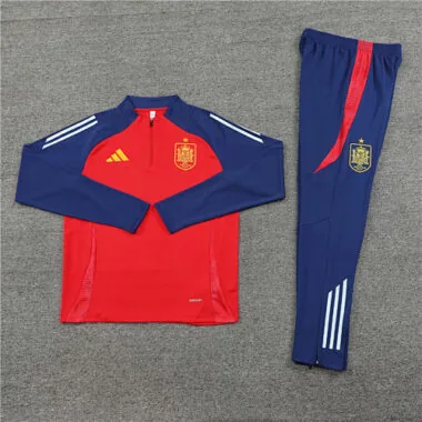 2024/25 Spain red with blue half zipper training tracksuit size