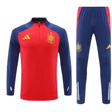 2024/25 Spain red with blue half zipper training tracksuit size