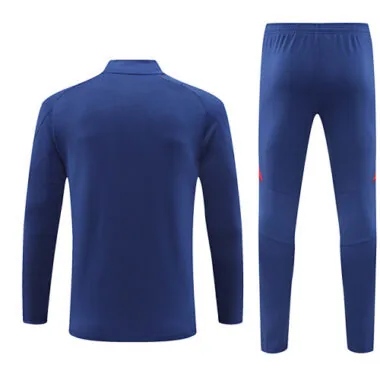 24-25 Spain navy blue with red half zipper training tracksuit size S-2XL