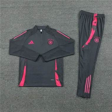 24-25 Germany dark gray with pink half zipper training tracksuit size S-2XL