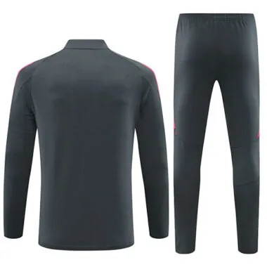 24-25 Germany dark gray with pink half zipper training tracksuit size S-2XL