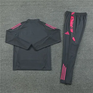 24-25 Germany dark gray with pink half zipper training tracksuit size S-2XL