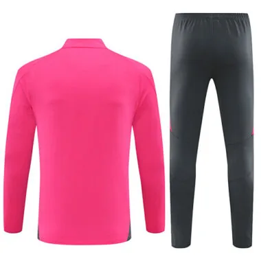 24-25 Germany pink with gray half zipper training tracksuit size S-2XL
