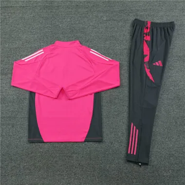24-25 Germany pink with gray half zipper training tracksuit size S-2XL