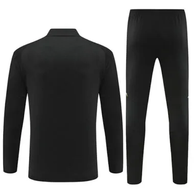 24-25 Real Madrid black with gold half zipper training tracksuit size S-2XL