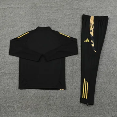 24-25 Real Madrid black with gold half zipper training tracksuit size S-2XL