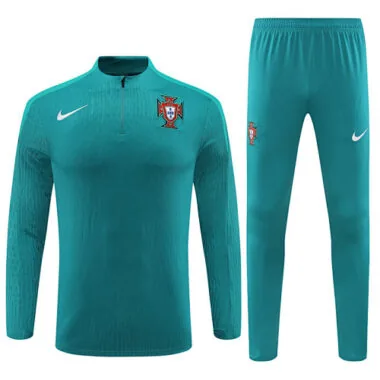 player version 24-25 Portugal green half zipper training tracksuit size S-2XL