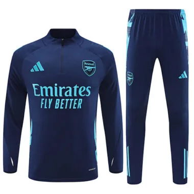 24-25 Arsenal navy blue half zipper training tracksuit size S-2XL
