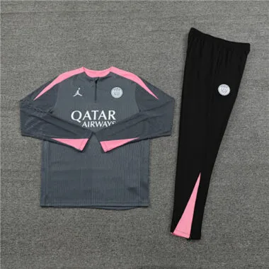 player version 24-25 PS G dark gray with pink half zipper training tracksuit size S-2XL