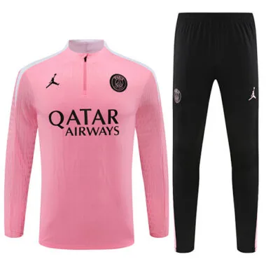 player version 24-25 PS G pink with white half zipper training tracksuit size S-2XL