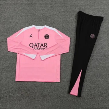 player version 24-25 PS G pink with white half zipper training tracksuit size S-2XL