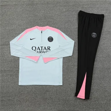 player version 2024/25 PS G light gray with pink half zipper training tracksuit size