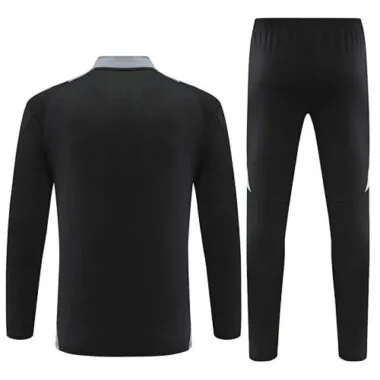 24-25 Italy black with gray half zipper training tracksuit size S-2XL