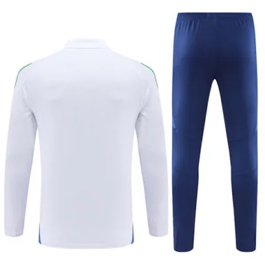 24-25 Italy white with blue half zipper training tracksuit size S-2XL