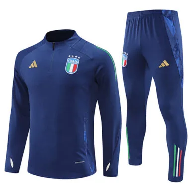 24-25 Italy color blue half zipper training tracksuit size S-2XL