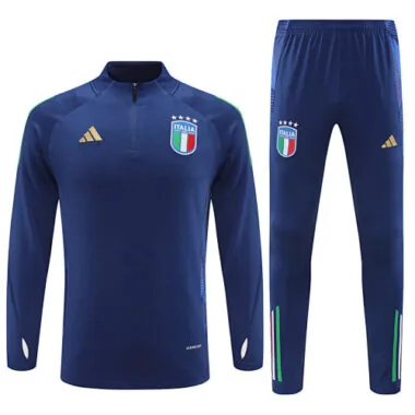 24-25 Italy color blue half zipper training tracksuit size S-2XL