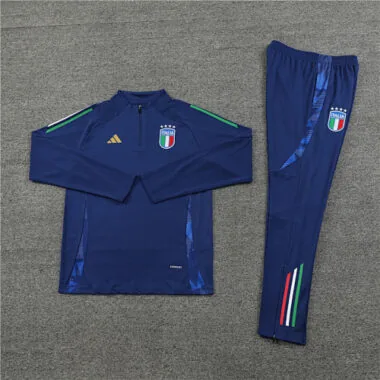 24-25 Italy color blue half zipper training tracksuit size S-2XL