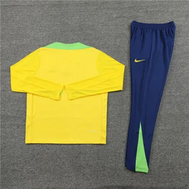 player version 24-25 Brazil yellow with green half zipper training tracksuit size S-2XL