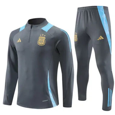 24-25 Argentina dark gray half zipper training tracksuit size S-2XL