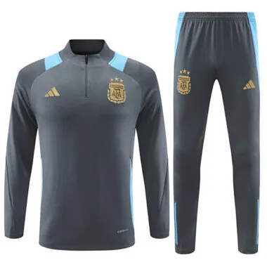 24-25 Argentina dark gray half zipper training tracksuit size S-2XL