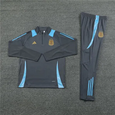 24-25 Argentina dark gray half zipper training tracksuit size S-2XL