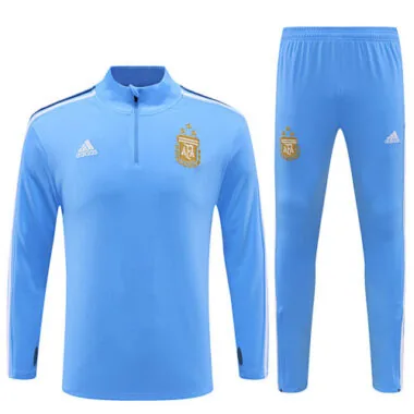 23-24 Argentina light blue half zipper training tracksuit size S-2XL