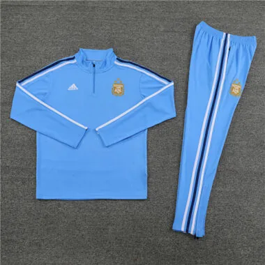 23-24 Argentina light blue half zipper training tracksuit size S-2XL