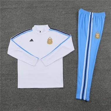 23-24 Argentina white half zipper training tracksuit size S-2XL