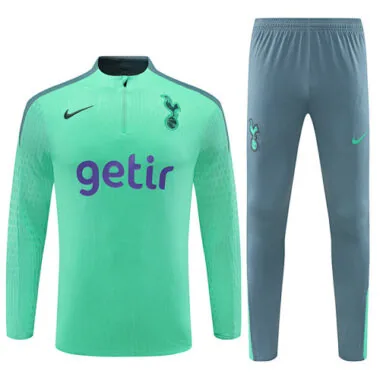 player version 24-25 Tottenham light green with gray half zipper training tracksuit size S-2XL