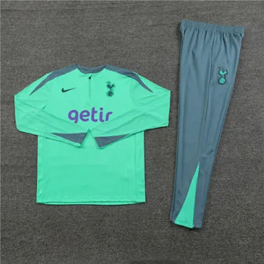 player version 24-25 Tottenham light green with gray half zipper training tracksuit size S-2XL