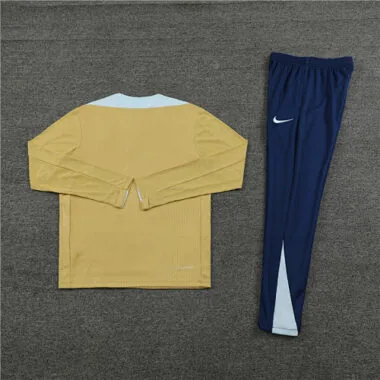 player version 24-25 France gold with white half zipper training tracksuit size S-2XL