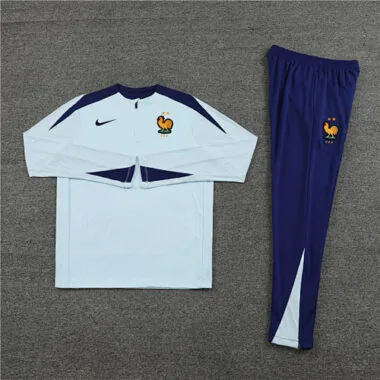player version 24-25 France light blue with navy blue half zipper training tracksuit size S-2XL