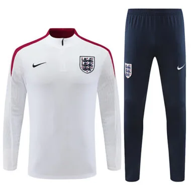 player version 24-25 England white with red half zipper training tracksuit size S-2XL