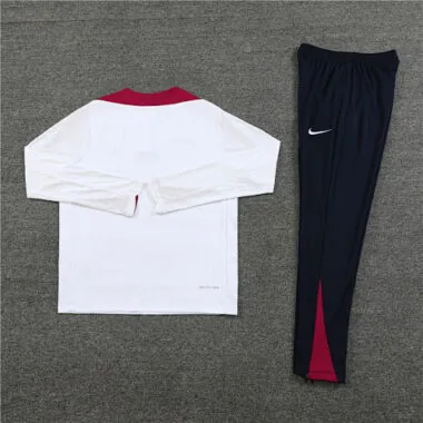 player version 2024/25 England white with red half zipper training tracksuit size