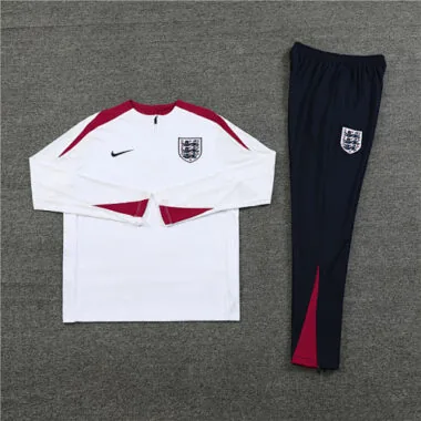 player version 2024/25 England white with red half zipper training tracksuit size