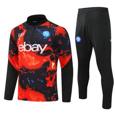 24-25 Napoli black with orange half zipper training tracksuit size S-3XL