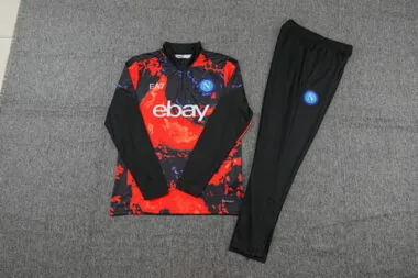 24-25 Napoli black with orange half zipper training tracksuit size S-3XL