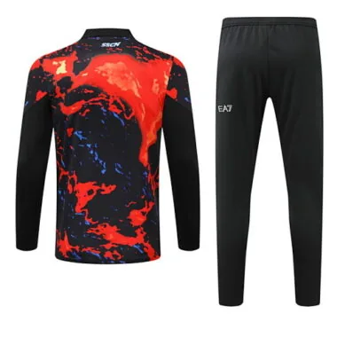24-25 Napoli black with orange half zipper training tracksuit size S-3XL