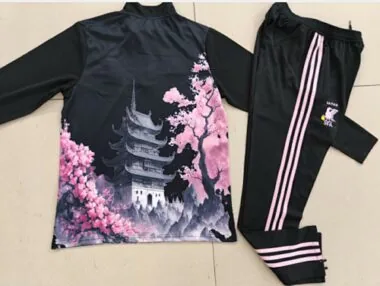 2024 Japan black with pink dragon half zipper training tracksuit size S-3XL