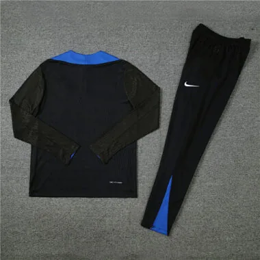 player version 24-25 Inter black with blue half zipper training tracksuit size S-2XL
