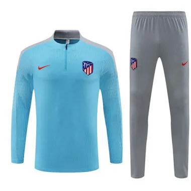 player version 24-25 ATM light blue with gray half zipper training tracksuit size S-2XL