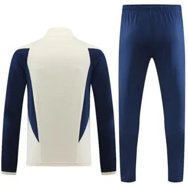 23-24 Italy beige with navy blue half zipper sweater tracksuit size S-2XL