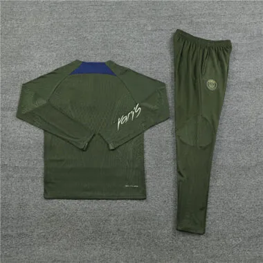 player version 23-24 PS G Jrdan army green half zipper sweater tracksuit size S-2XL