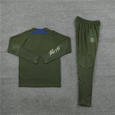 Fans version 23-24 PS G Jrdan army green half zipper sweater tracksuit size S-2XL
