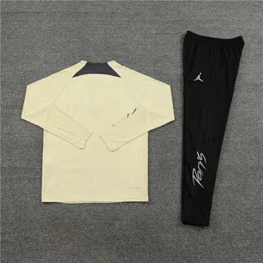 23-24 Player version PS G Jrdan beige half zipper sweater tracksuit size S-2XL