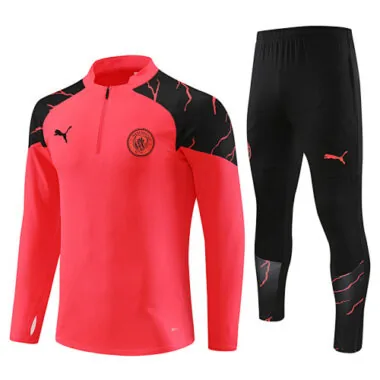 23-24 Man City orange with black pants half zipper sweater tracksuit size S-2XL