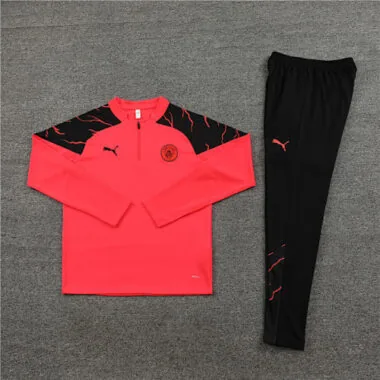 23-24 Man City orange with black pants half zipper sweater tracksuit size S-2XL