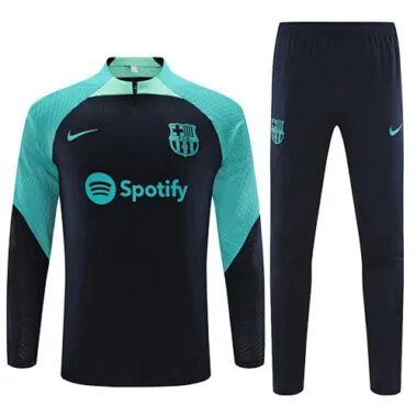 player version 23-24 Bar navy blue with lake blue half zipper training tracksuit size S-2XL